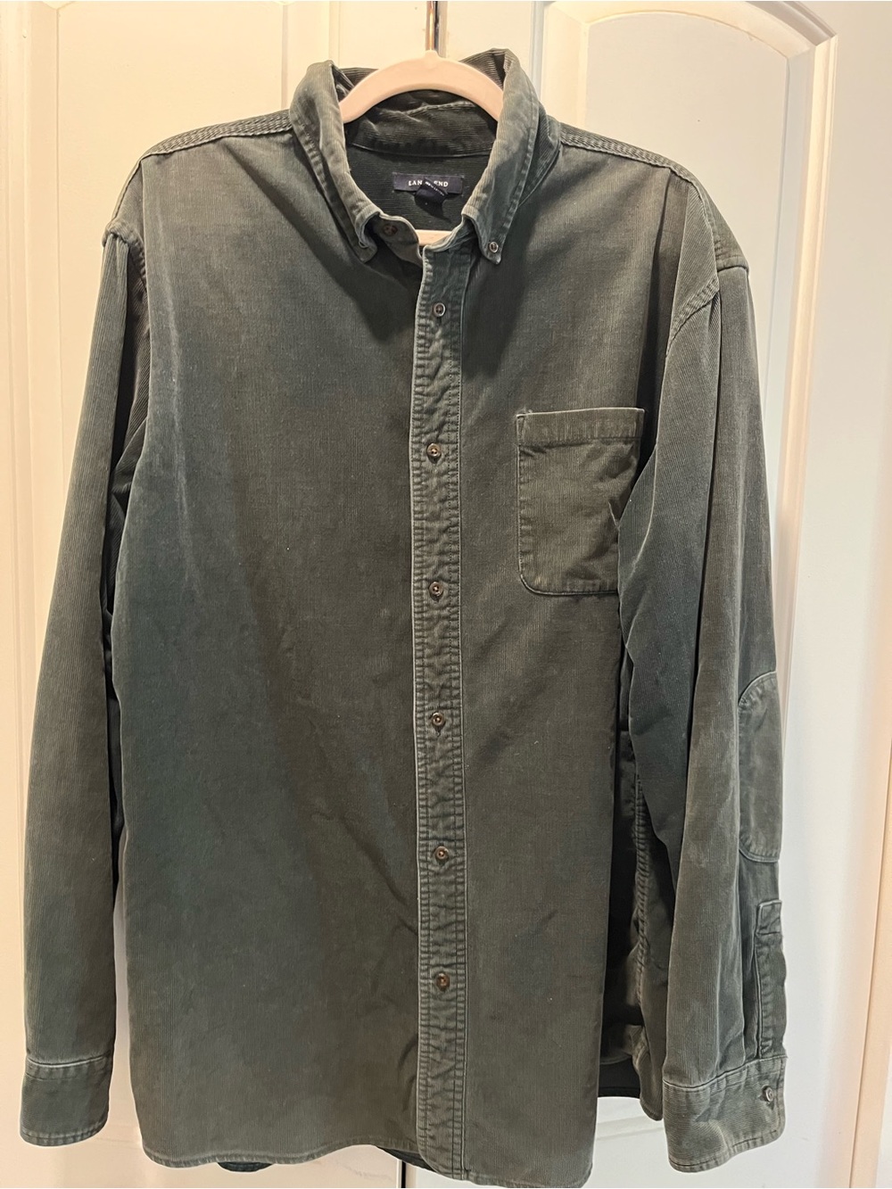 Lands' End Dark Green Corduroy Shirt Jacket